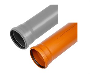 Трубы пластиковые канализационные в ассортименте (серый/оранжевый цвет)